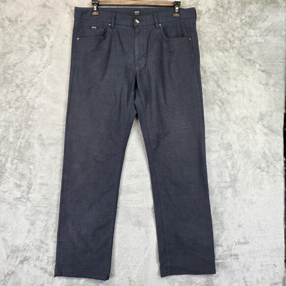 BOSS Hugo Boss Jeans Mens 36 Dark Blue Kansas-10 Stretch Regular Fit 5-Pocket - Picture 1 of 13